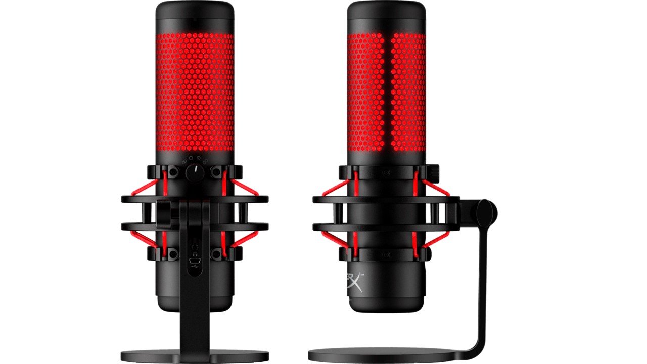 HyperX QuadCast - USB Microphone (Black-Red) - Red Lighting